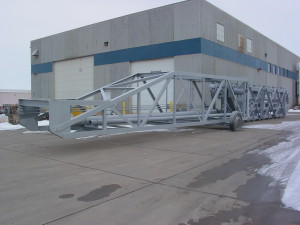 Complete linear cutter ladder rolled out of the paint bay